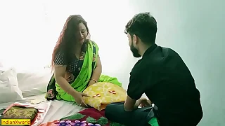 Indian hot beautiful Bhabhi twosome night stand sex&excl; Amazing XXX Hindi sex